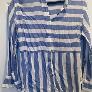 Blue/Whote Linen Blouse